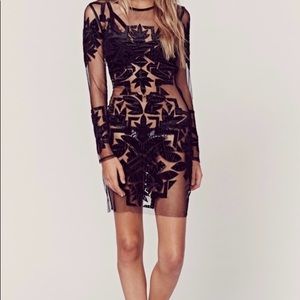 For Love And Lemons Vienna sheer mini dress